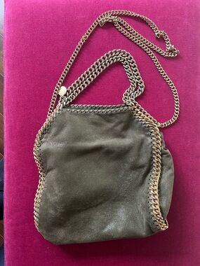 Stella McCartney Olive Green Chain-Trim Small Bag